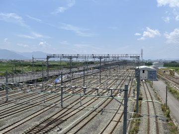 新幹線のたまり場；水害の時はここまで水が来た！
